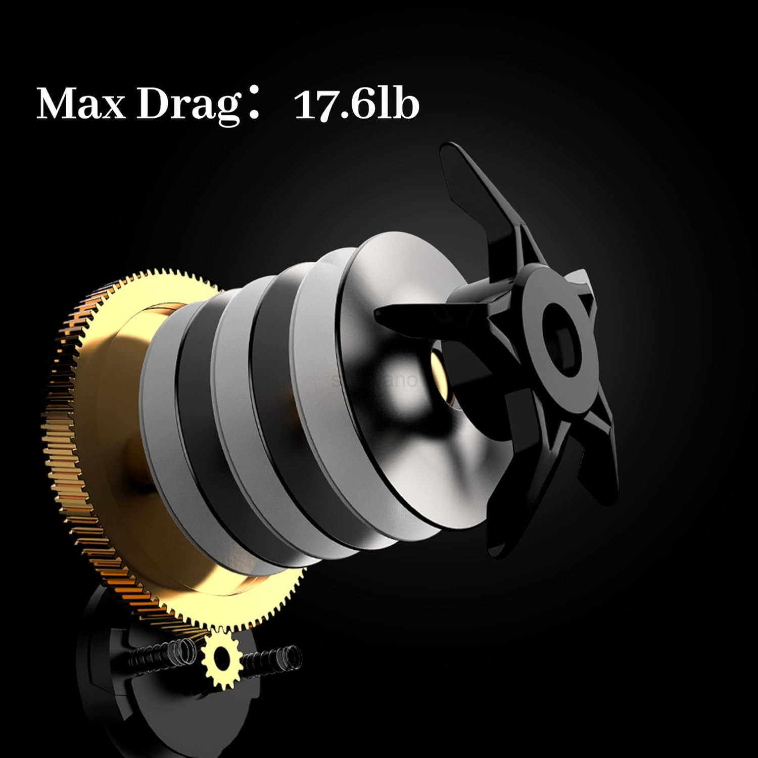 Baitcasting Reel Fishing Reel Magnet Braking System 176 LB Max Drag 721 and 631 Gear Ratio W250904