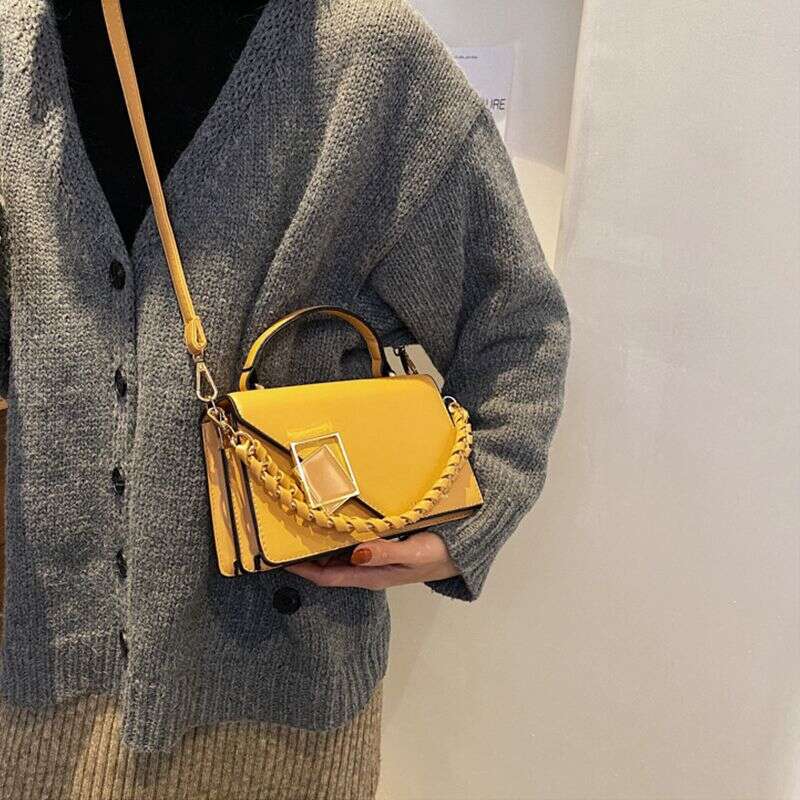 Women's New Chain Shoulder High Quality Crossbody Foreign Handbag Solid Color Square Bag