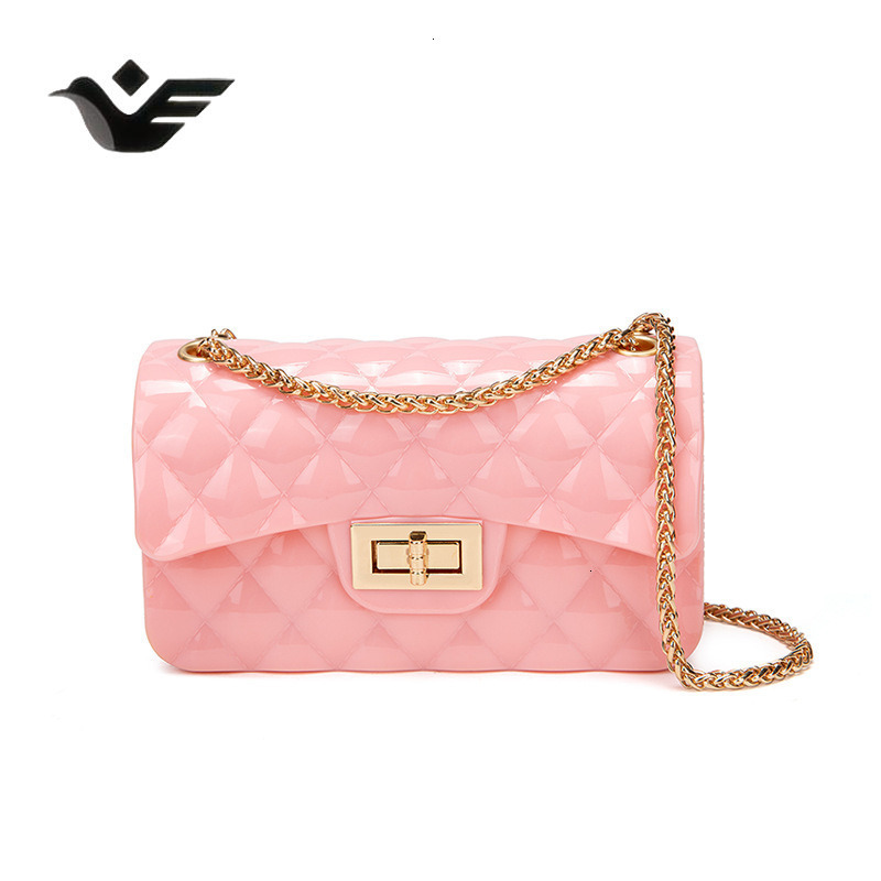 Feiyan Free Shipping New Designer Bag Luxury Shopping Bag Women's Single Shoulder Bag Thick Chain Lock Jelly Small Square Bag Fashionable