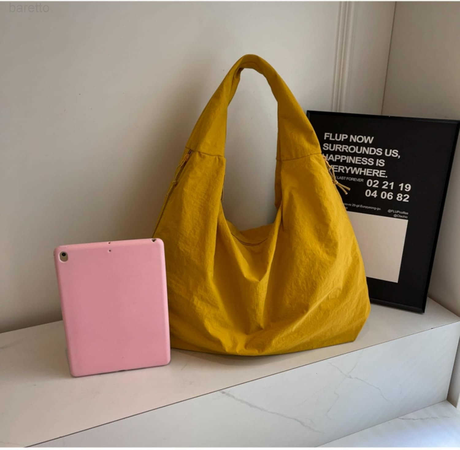 Tote Bag 2025 Nylon Solid Pleated Handbag Men Women Large Shoulder Travel Gym Casual Commute Weekend Vacation M250903