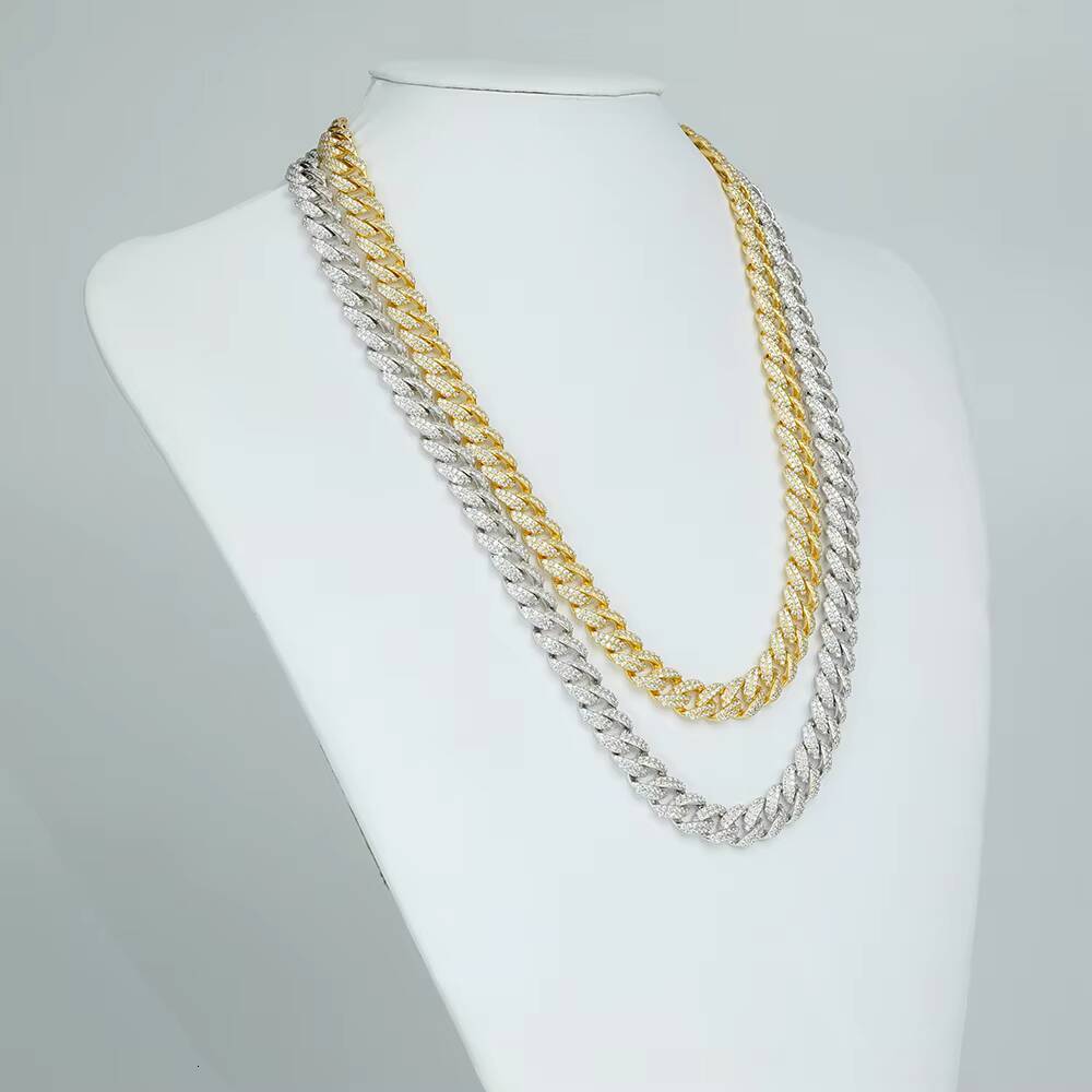 Wholesale Hip Hop Jewelry 10mm Arc Style Cuban Chain 925 Silver Luxury Moissanite Jewelry