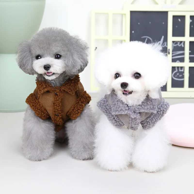 British Style Dog et Lamb Fleece Winter Warm Dog Clothes for Small Dogs Puppy Costume Chihuahua Coat Pet Pug Yorkie Outfits W250904