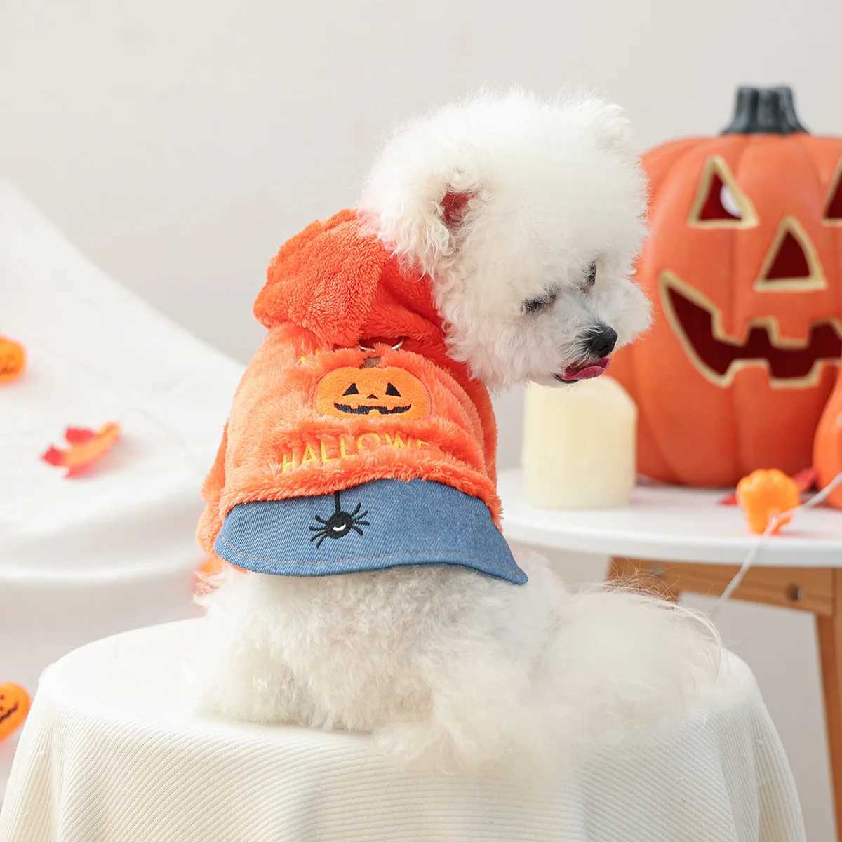 1PC Autumn and Winter Dog Orange Pumpkin Halloween Thickened Warm Sweater Cute Online Exquisite Costumes for Puppies and Cats W250904