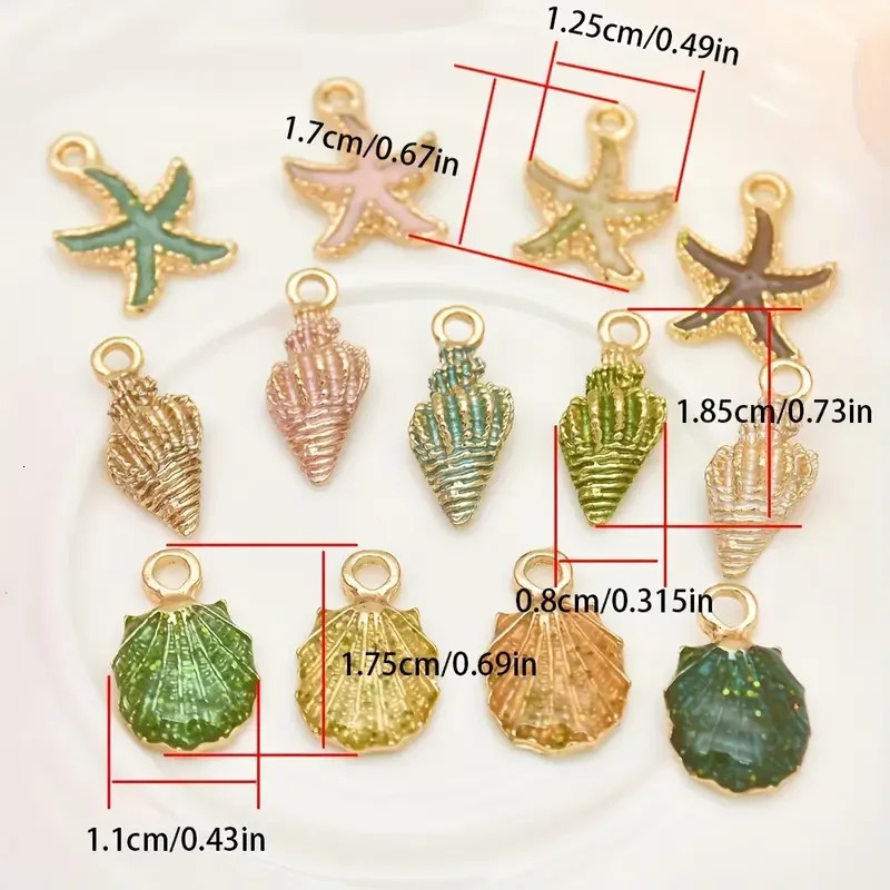 3050pcs Of Random Dripping Oil Pearlescent Conch Shell Starfish Diy Jewelry Accessories Bracelet Earrings Pendant Alloy 250828