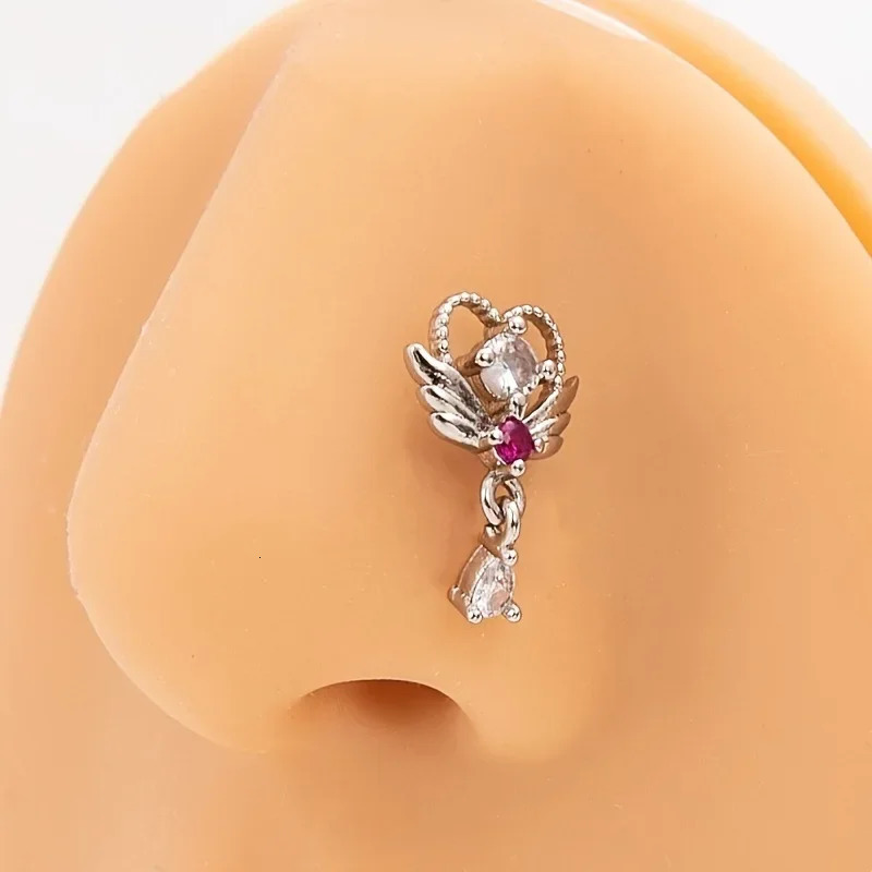 Dangle Nose Ring For Women Nose Piercing Stainless Steel Nose Bend Ring Pendents Dangling Nose Piercing Jewelry 1820G 250903