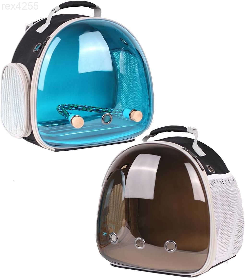 Small Bird Travel Backpack Carrier Cage Backpack to Transport Backpack Carrier with Metal Tray Stand Perch for Parakeet Cockatiel Budgies Vet Carry Bo