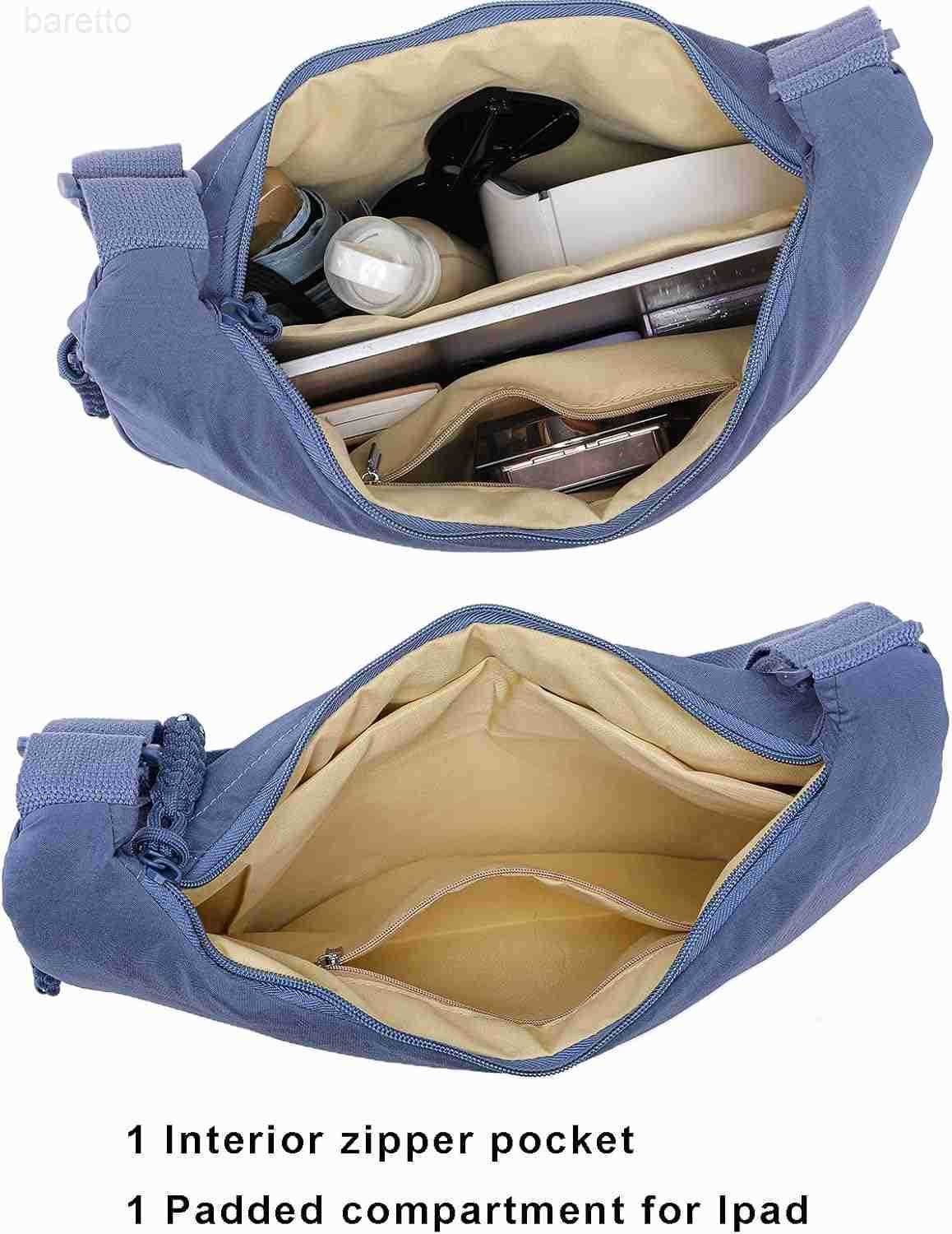 Crescent Crossbody Bags for Women Nylon Slouchy Sling Hobo Bagpacious Dumpling Shoulder Handbag Cross Body Purses M250903