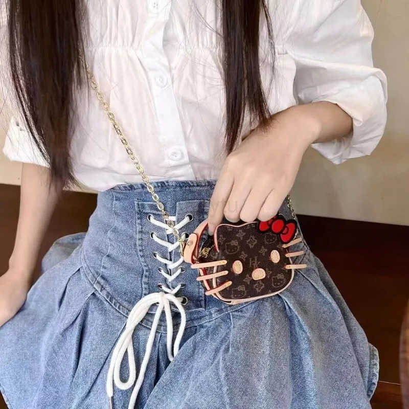 Sanrio Portable Sanrio Chain Purse with Adorable Embellishments - Compact Style Cross Body Shoulder Bag