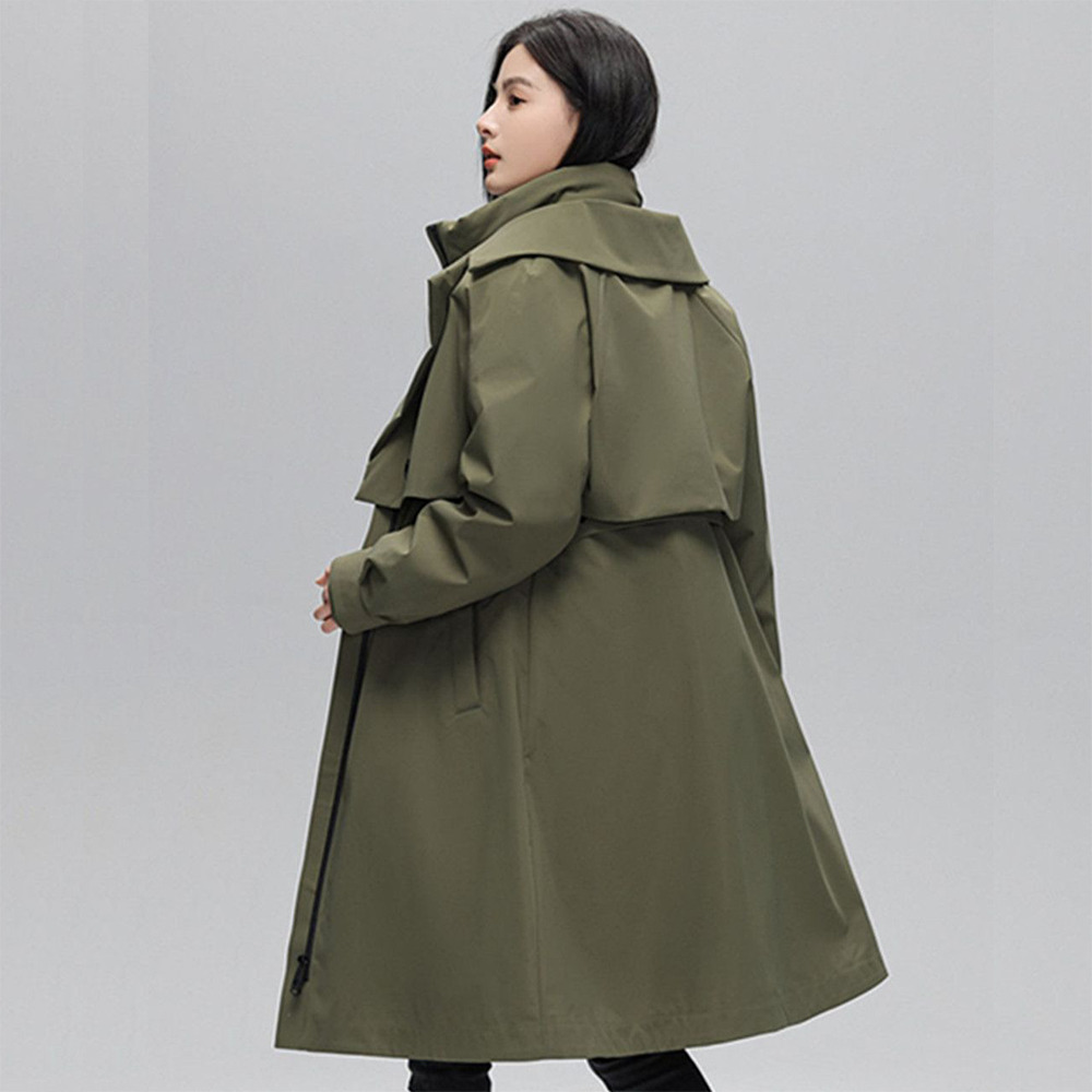 New Fashion Boutique Down Jacket Women Back Waist Hooded Down Jacket Women Medium Long Winter-liu