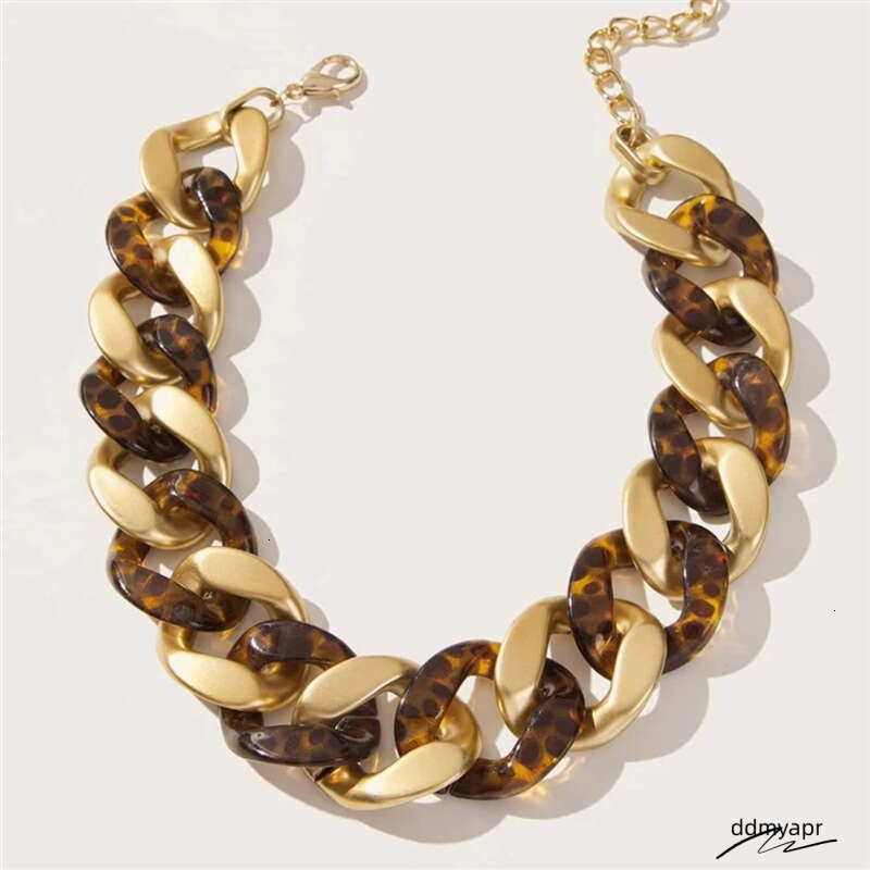 Bold Leopard Print Acrylic Chain Lightweight Ddmyday Statement Dangle Earrings For Women Ddmyday