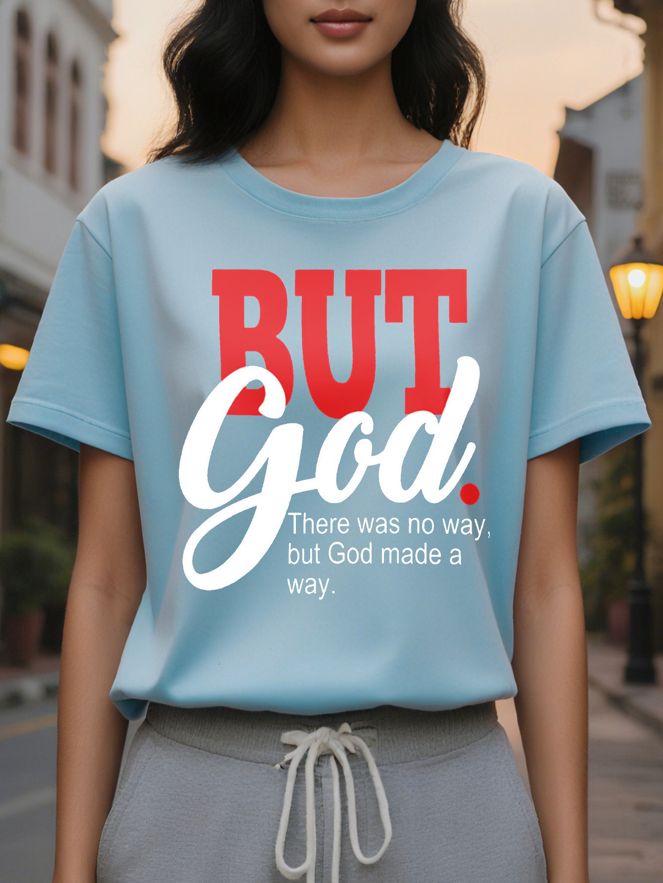 Large XL Alphabets Print Crew Neck Casual T-shirt Soft Mid Elasticity Cotton Fabric High Washable Regular Length Knit Plus Size