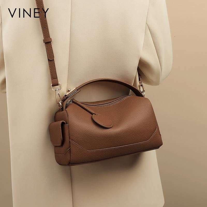 VINEY Ladies 2025 New Crossbody Women's Shoulder Genuine Leather Large Capacity Commuter Portable Pillow Bag