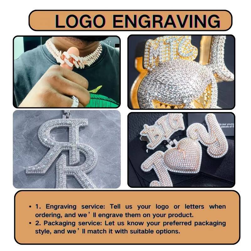 925 Silver Moissanite Cuban Link Chain VVS Clarity 18k Gold Plated Iced Moissanite Chain Men