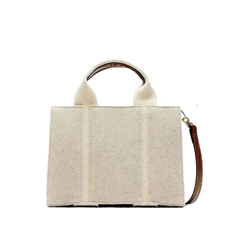 DHEssentials 2025 Women's Mini Canvas Bag Beige Small Square Crossbody Handbag Urban Minimalist Daily Tote