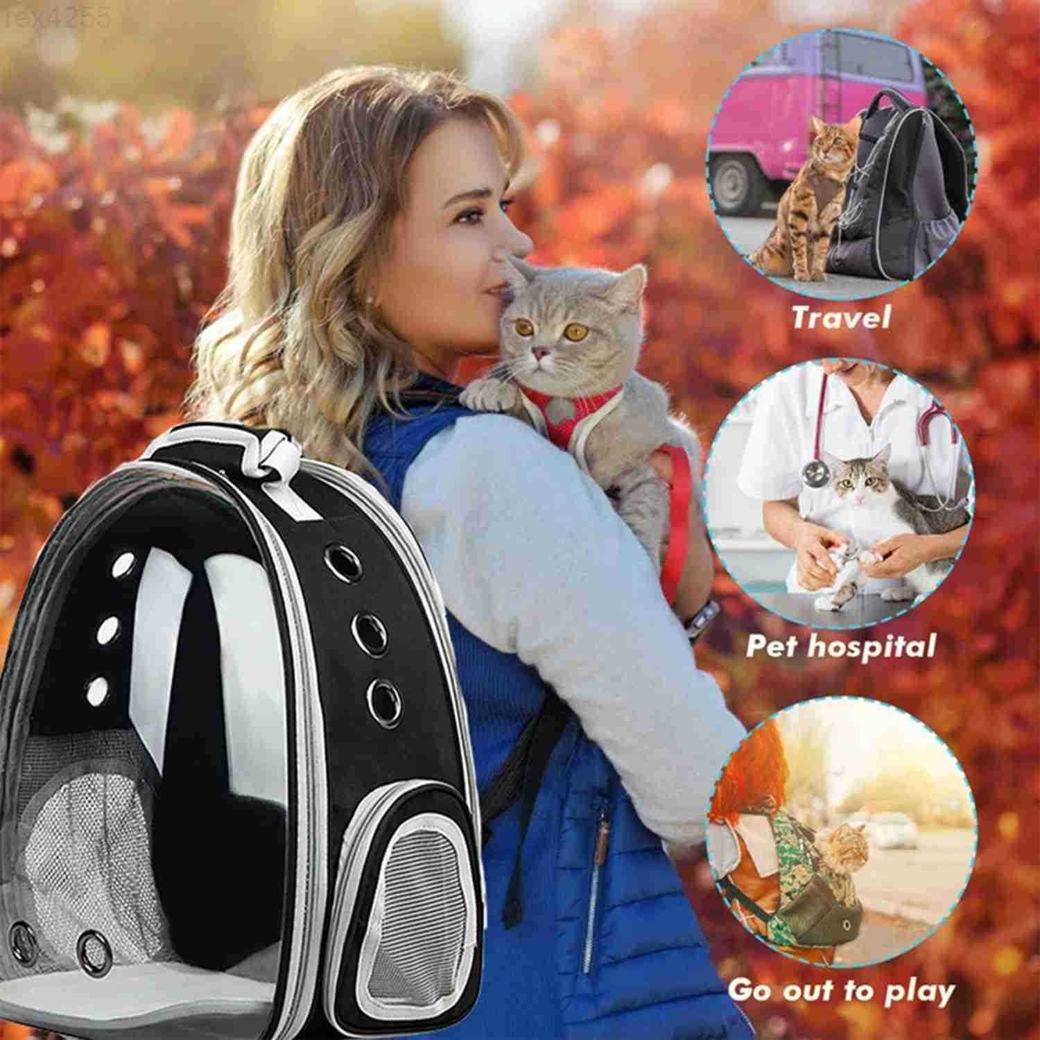 Cat Backpack Carrier Pet Cat Carrier with Ventilated Design for Carrying Puppy Cats Pet Carrier Backpack for TravelingHikingCampingOutdoors Airline Ap
