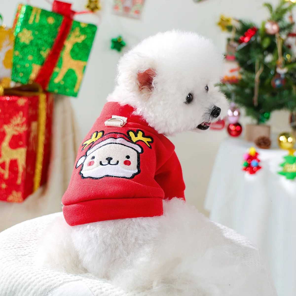 Jingle Sweater Elk Puppy Autumn and Winter Thickened Velvet Warm Christmas Clothes Pet Cat Coat W250904