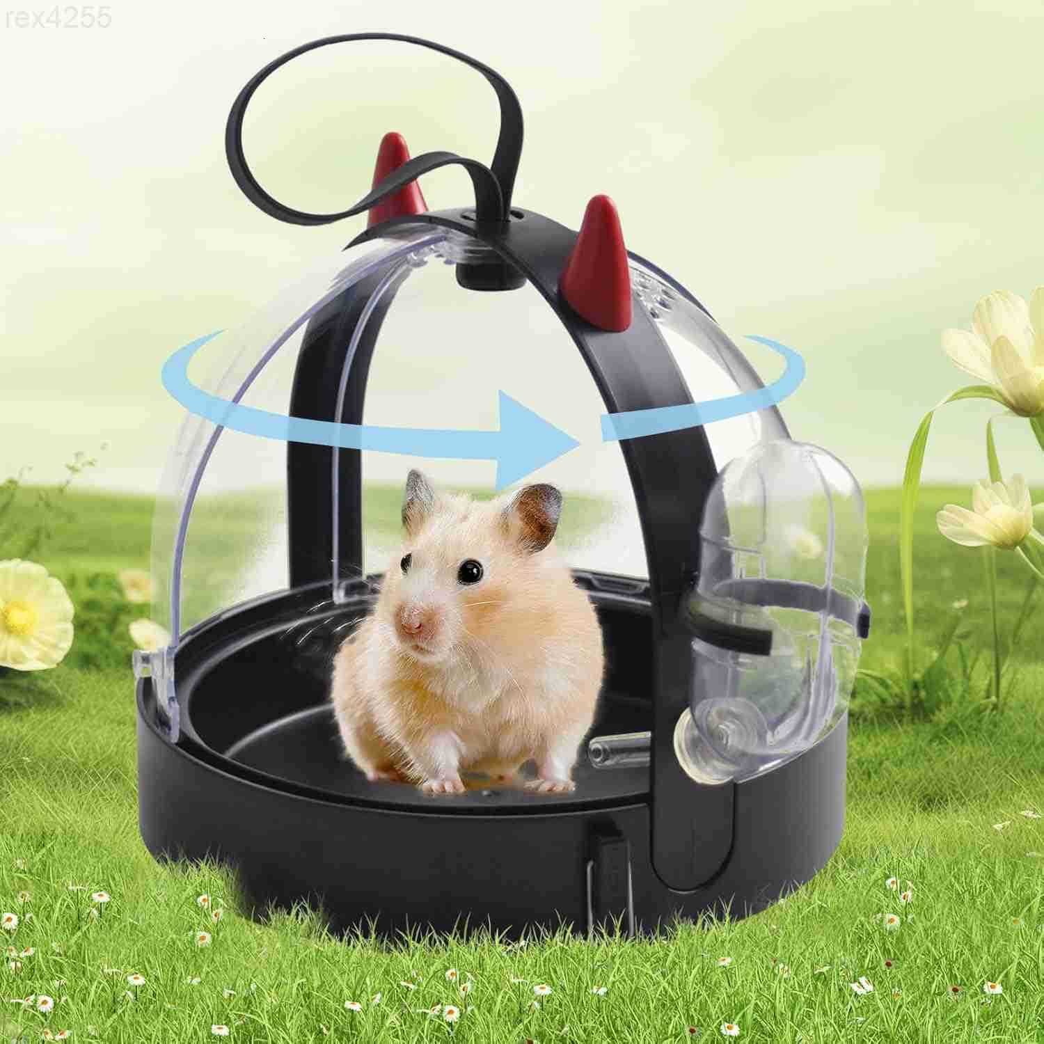Cage Travel Bag High Permeability Hamster Travel Carrier with Water Bottle Small Pet Hamster Travel Carrier Cage for Hamster Gerbils Mice Guinea PiW25
