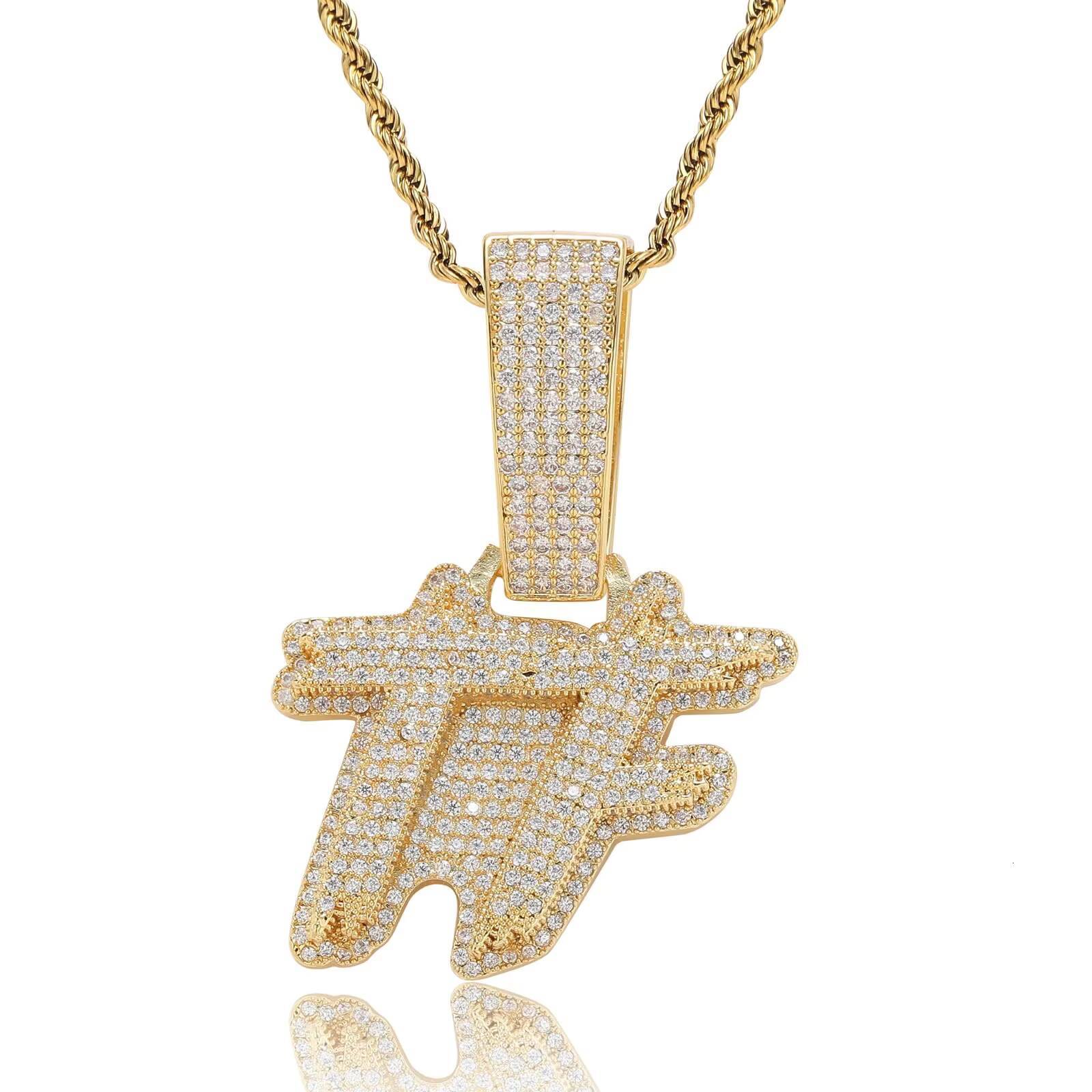 Custom Initial Necklace with CZ Name Letter Iced Out Cuban Chain Personalised Hiphop Religious Style Diamond Zircon Pendant Gift