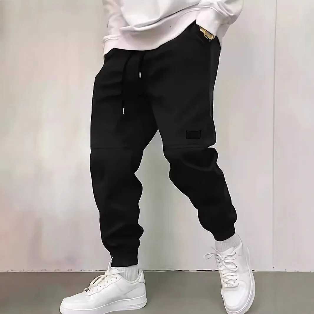 Mens New Solid Color Sweatpants High Street Retro Casual Drawstring Long PantsXJ250904