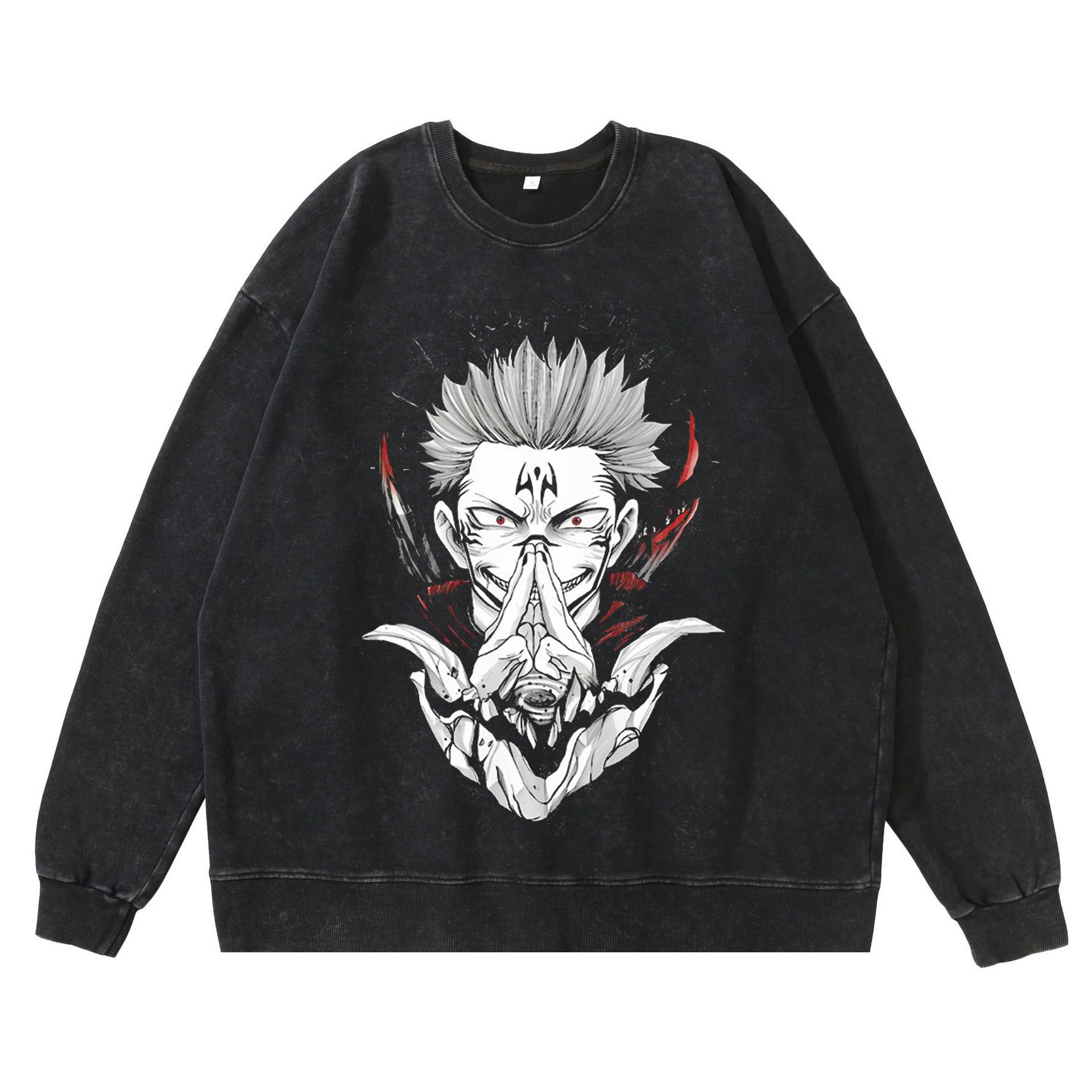360g Heavyweight Washed Vintage Hoodie Street Hip-Hop Anime Gojo Satoru Jujutsu Kaisen Cotton Autumn Hoodie - TT8207