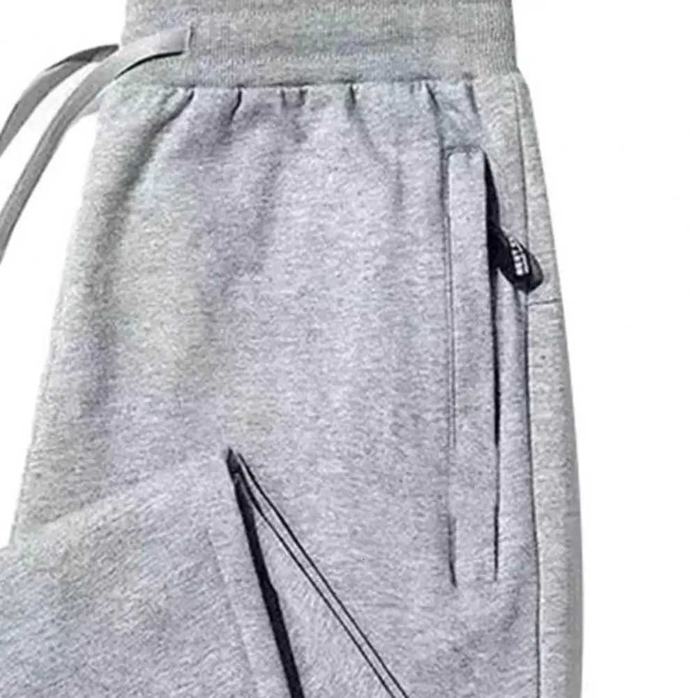Winter Pants Men Fur Lined Joggers Thick Sweatpants Drawstring Trousers Men Fleece Running Pants Warm Velvet AnkleTied PantsXJ250904