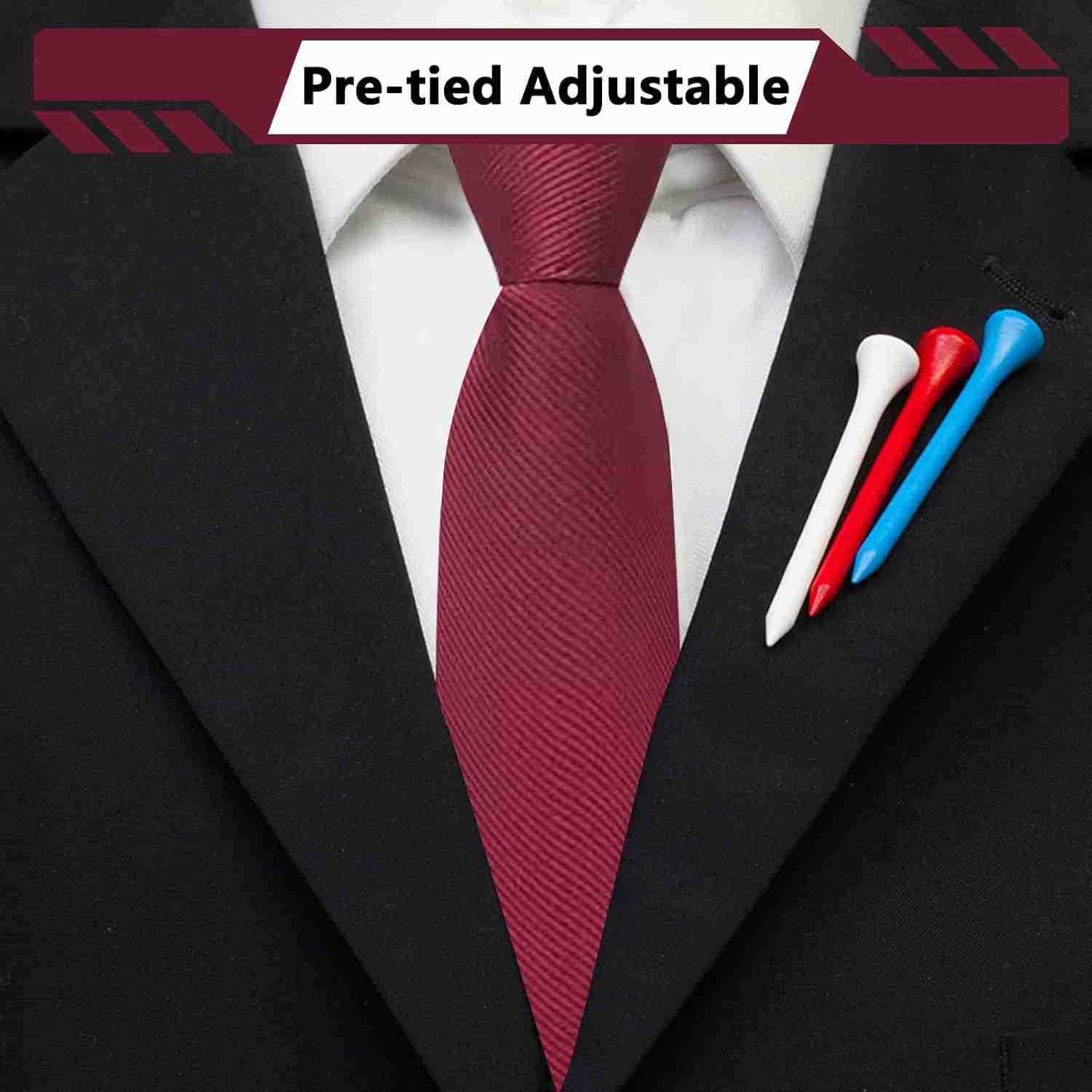 Mens Pretied Adjustable Tie Solid Color 315 Zipper Ties Neckties for Wedding Business Graduation SchoolW250904