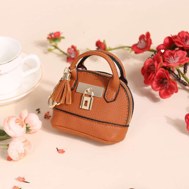 DHEssentials 2024 Summer Korean-Japanese Style Cute Mini Coin Purse Keychain Women's Simple Creative Small Wallet PU Multi-Color