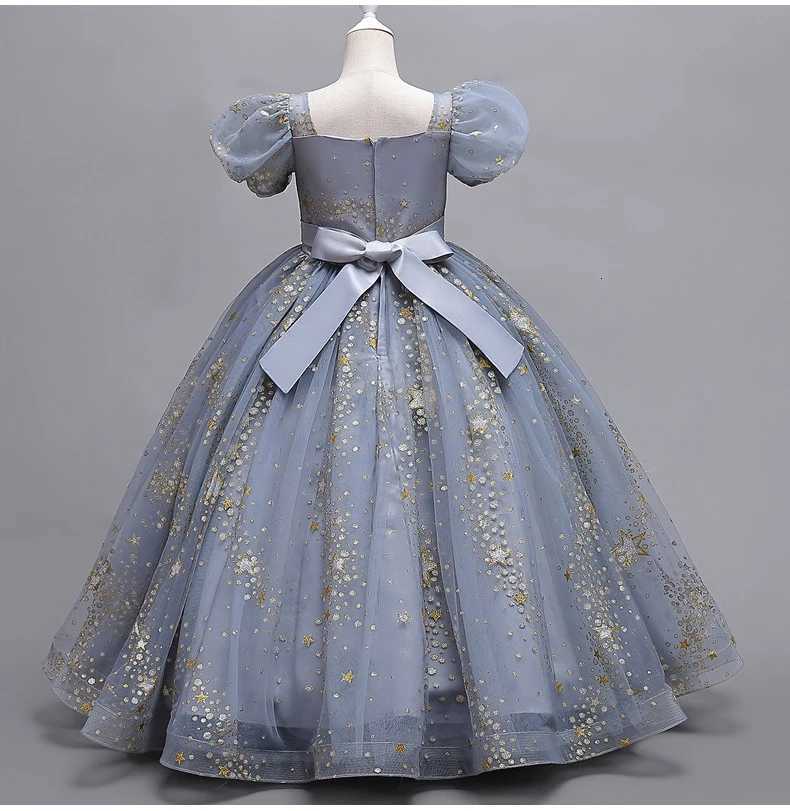 8905 Girls Flower Wedding Dress Long Sleeveless Summer Princess Rainbow Host Gift Performance Program Z250904