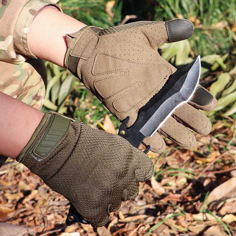 Touch Screen Tactical Gloves Men Camouflage Paintball Shooting Airsoft Combat Hunting Shockproof Full Finger Bicyc GlovesXJ250904