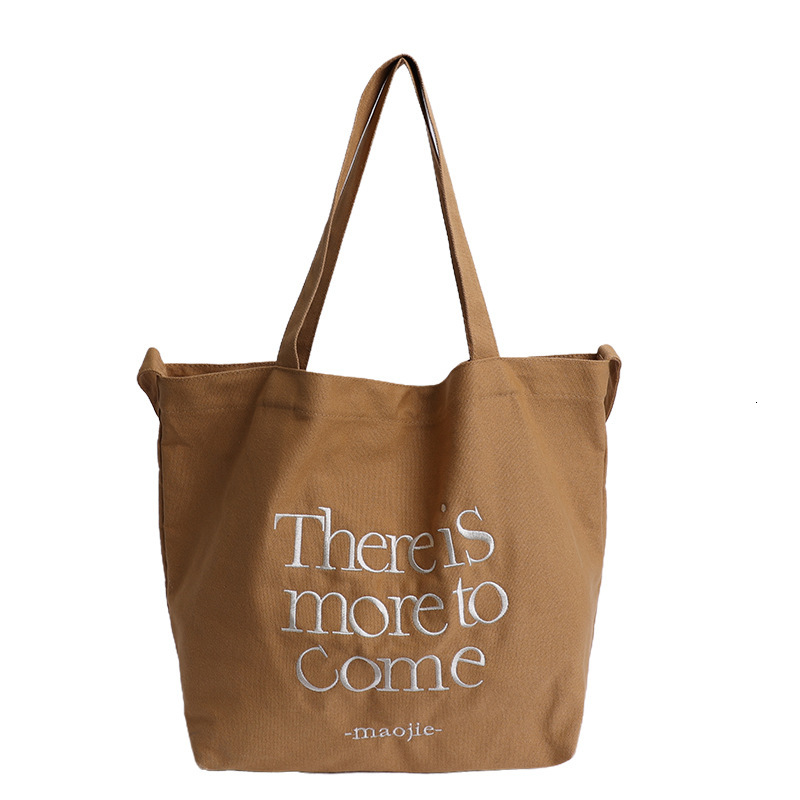2025 autumn new bag letter embroidered canvas bag large capacity handbag Korean casual commuting bag student shoulder bag fashion designer crossbody b
