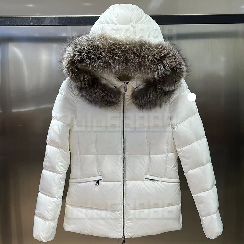 Designer Womans winter boed short down jackets fur coats real raccoon hair collar Puffer jacket women parkas with belt lady cotton coat outerwear