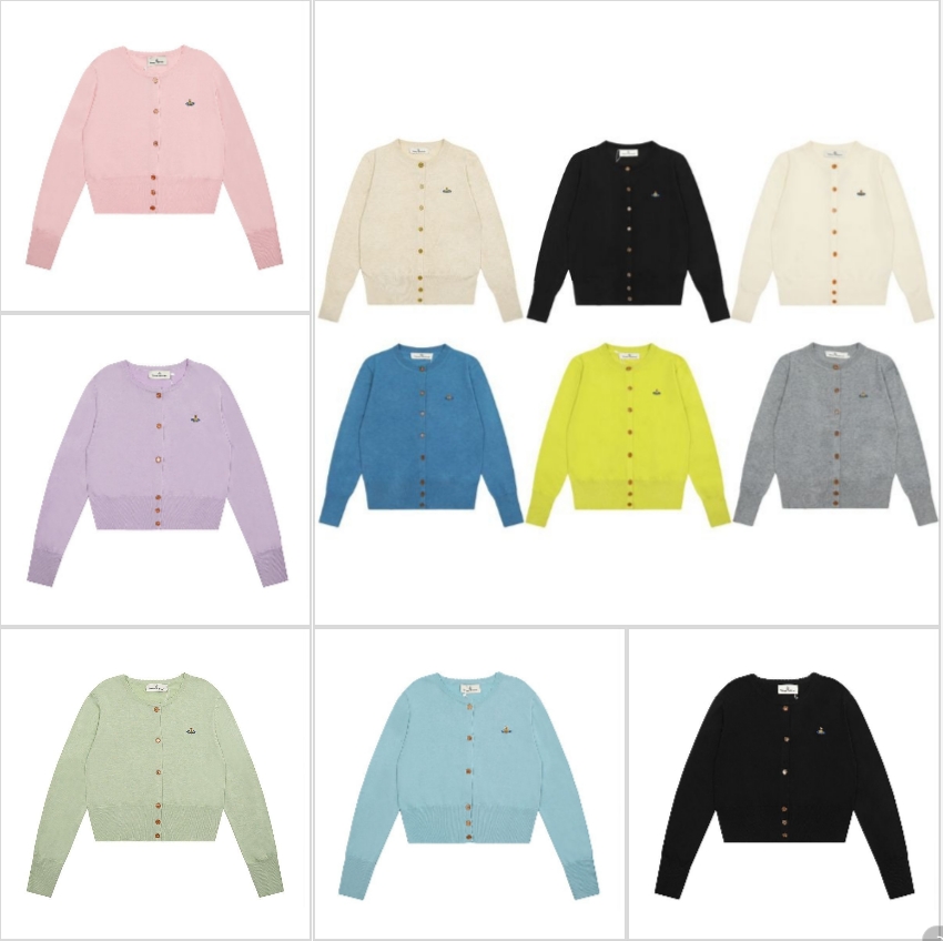 Women Knitted Chic Embroidery Cardigan Autumn Winter Elegant O-neck Loose Casual Sweaters Basic Colorful Buttons Tops