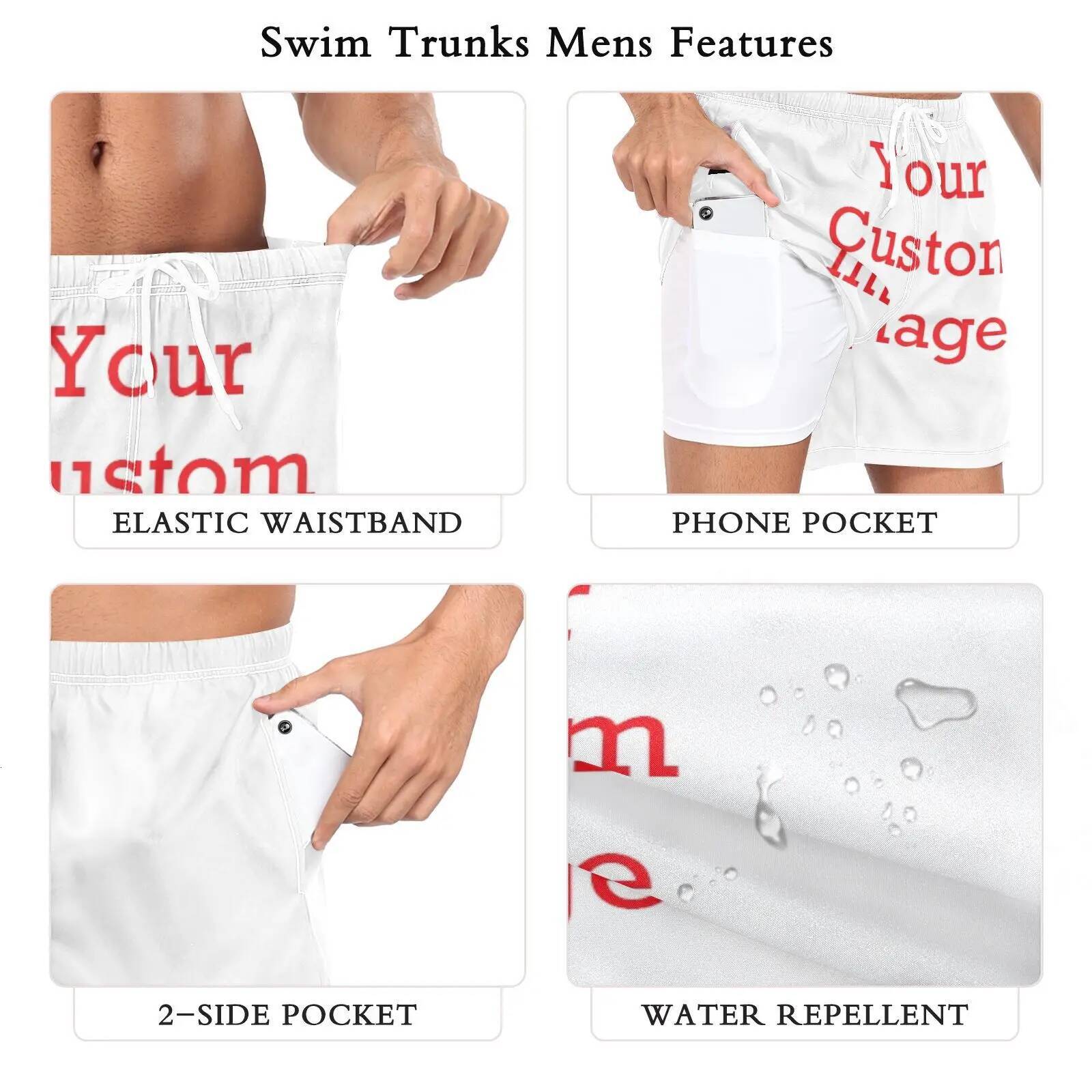 New Running Swim Summer Men's Fashion Beach Polyester Quick Dry Sports Shorts Men Customized