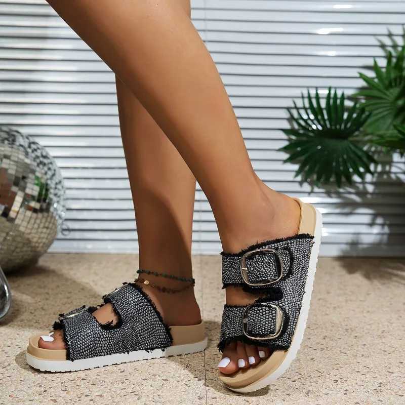 New Womens Comfortable Sandals Slip on Wedge Sandals Sports Beach Walking Shoes Summer Fashion Denim Casual Sandals W250905
