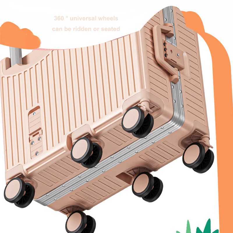 20 inch Mini Travel Suitcase Aluminum Frame Box Luggage Organizer Chirldren Ride Case Small Password Box Boarding Case Z250905