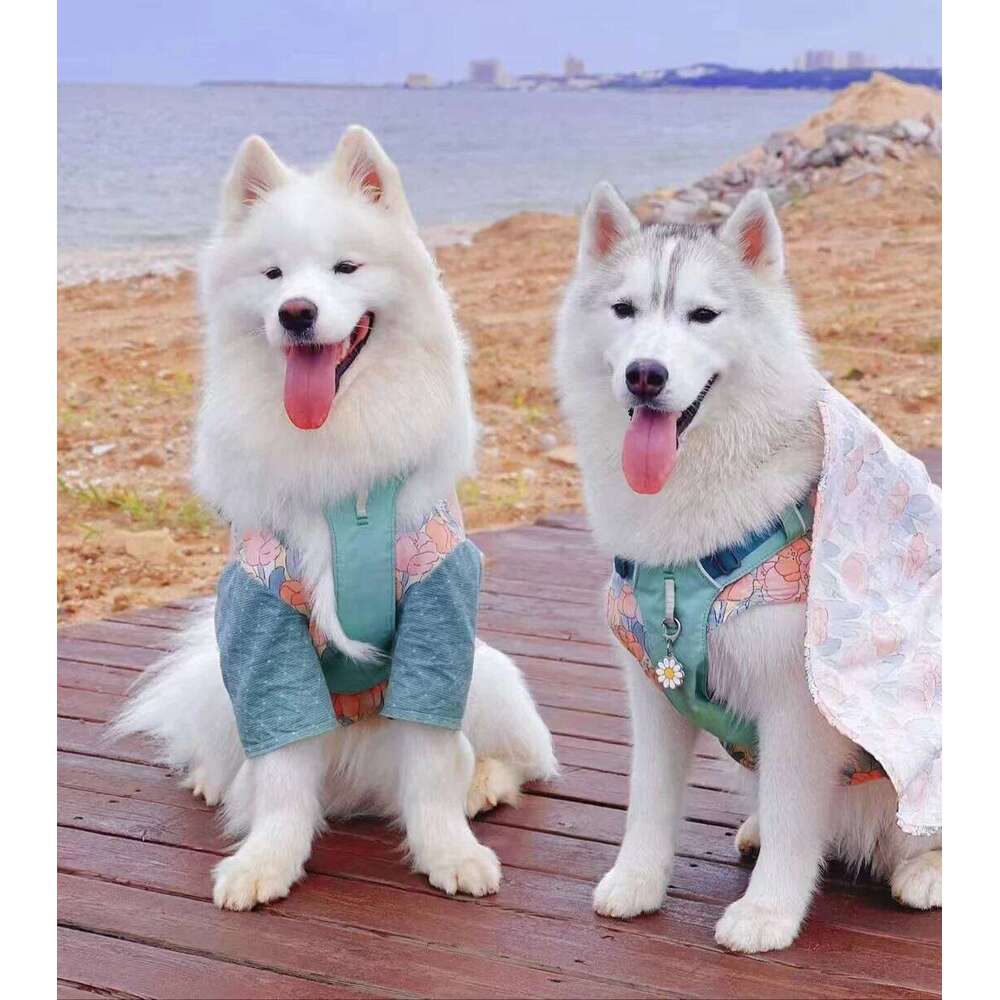 designer brand Dog Chest Back Shirt Pet Clothes Cute Sweet Skirt Suspender