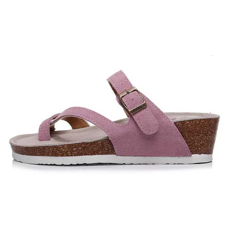 New Summer Women Wedge Beach Slipper Shoe Casual Cork Med Heel Outdoor Clogs Flip Flops Footwear W250905