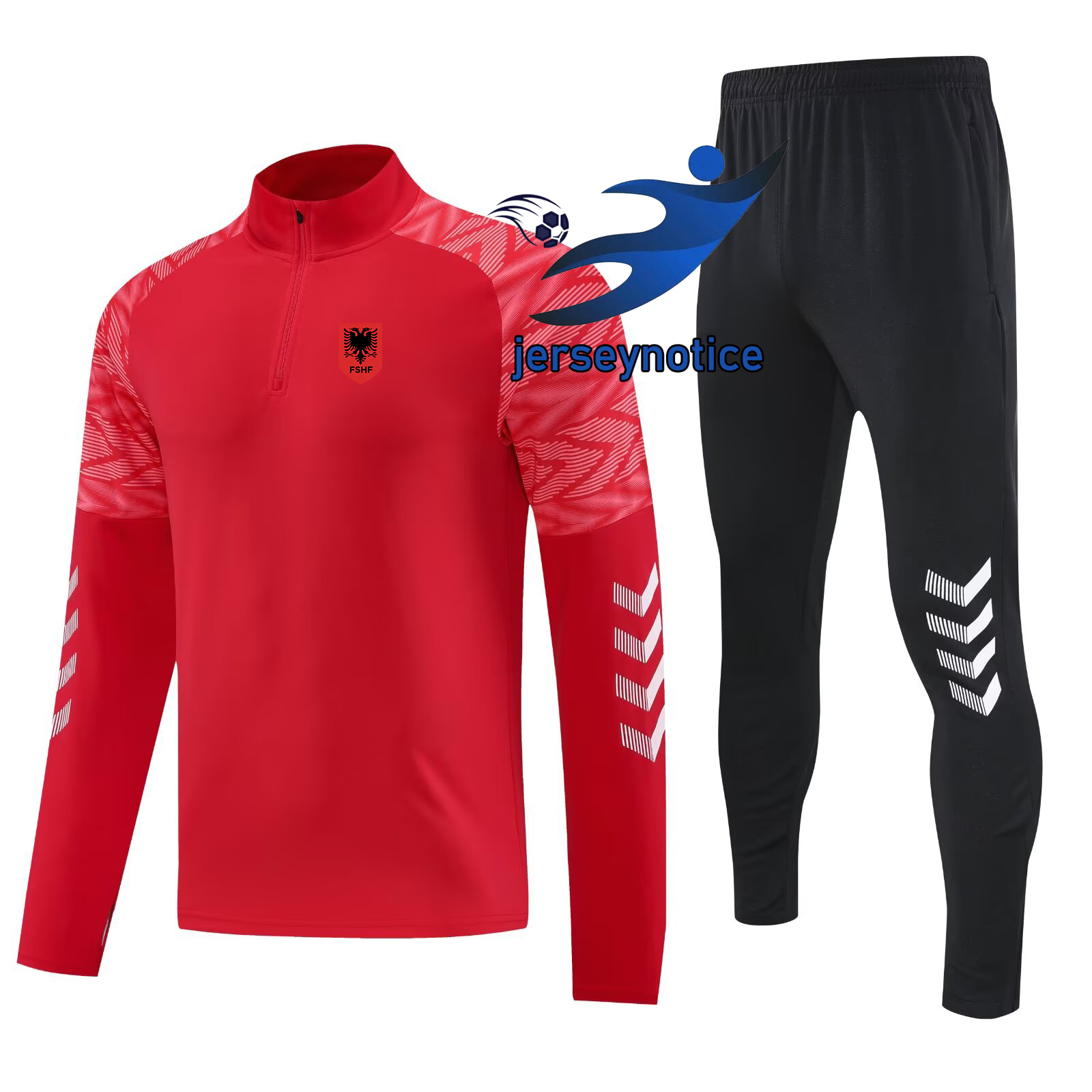 Albania FC Soccer tracksuits training jacket Kids Kit Outdoor semi zipper long sleeve Football Shirt Kit Jogging leisure sports jacket