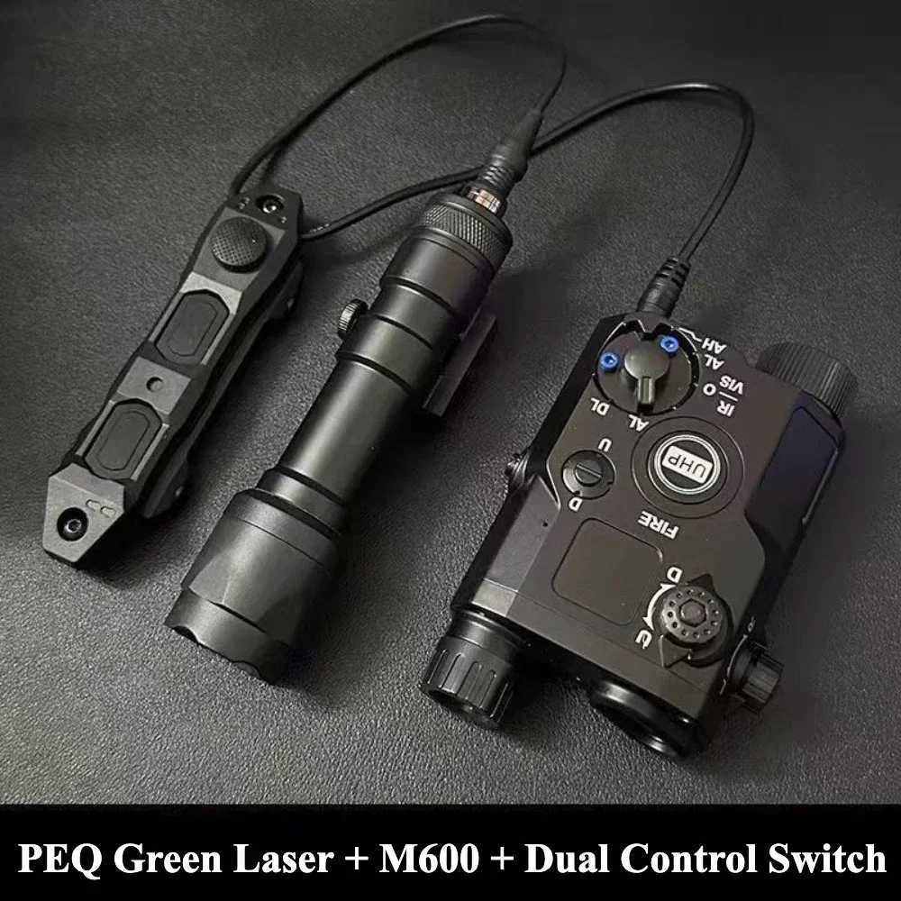 Nylon PEQ15DBALA2 Red Gree Laser Light White LED Flashlight M600C Flashlight with Dual Function Switch Hunting AccsesoriesXJ250905