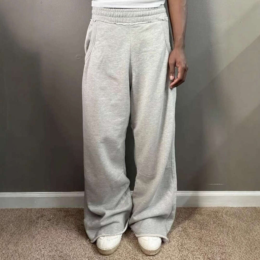 2025 Summer New Street Style Unisex Loose Wide-Leg Pants Gray Casual Sweatpants
