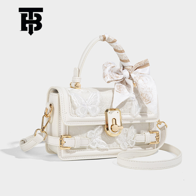 TB BHULAMTE Designer Bag Luxury Bag Fairy Lace Box Bag 2025 Fashion New High-end Butterfly Embroidery Small Square Bag Trendy Commuter Women's Ba