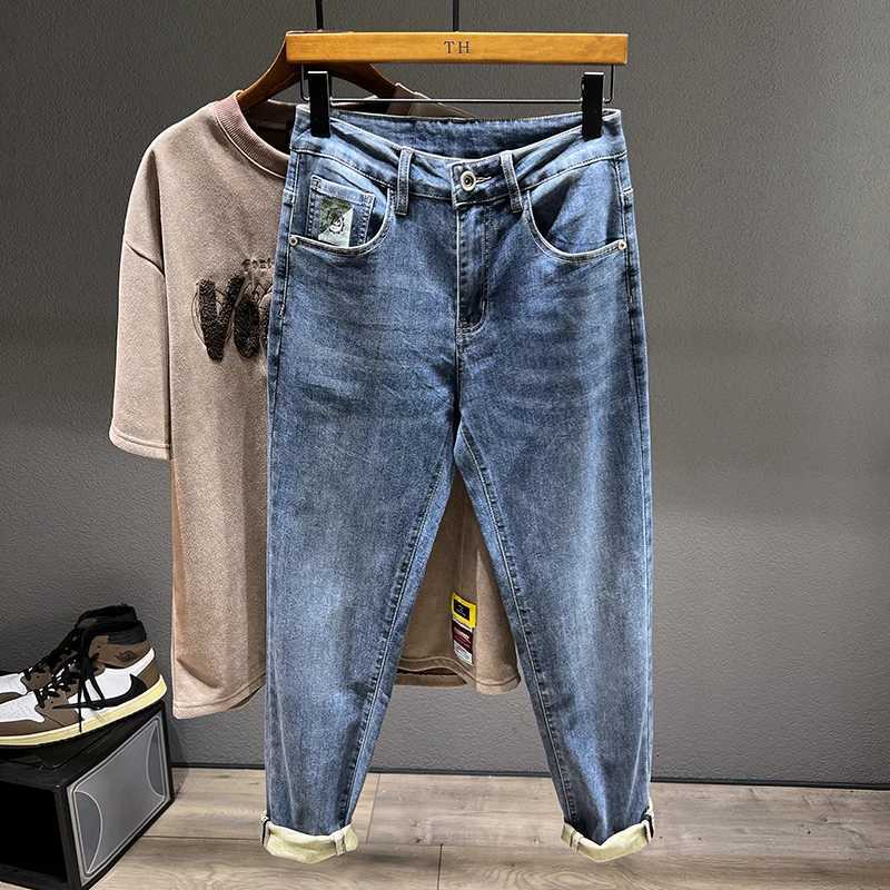 Spring New Mens Streetwear Jeans Fashion Motorcycle Trousers Korean Fashion Casual Youth Hip Hop Little Feet Denim Pants W250905