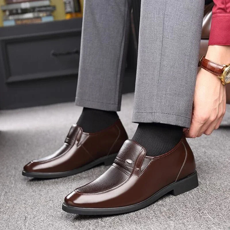 Increased 6 cm Men Formal Shoes Hidden Heel Mens Wedding Oxfords Heighten Tall Male Dress Leather Footwear 250903