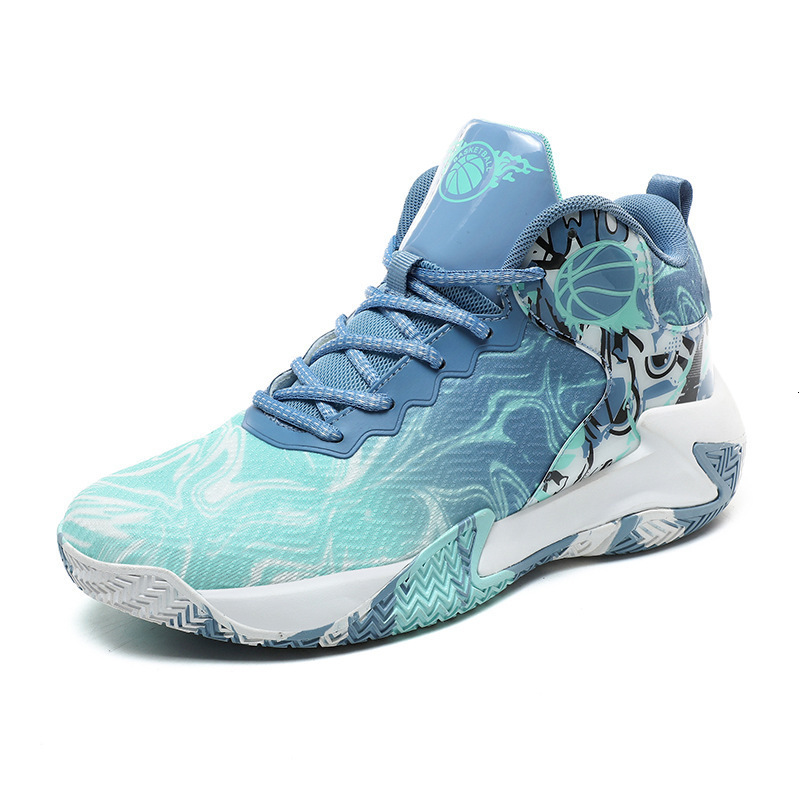 Men's Sneakers Teenagers Real Combat Large Size Breathable Mesh High-top Basketball Shoes