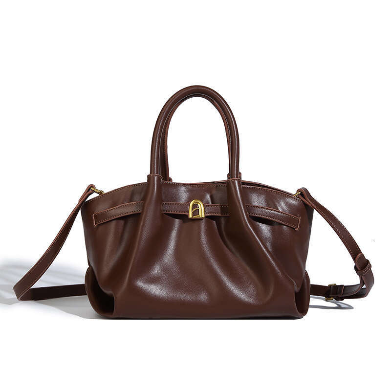 DHEssentials 2025 Winter Dumpling Bag, Minimalist Design, Small PU Crossbody, Underarm Handbag, Black/Red/Brown