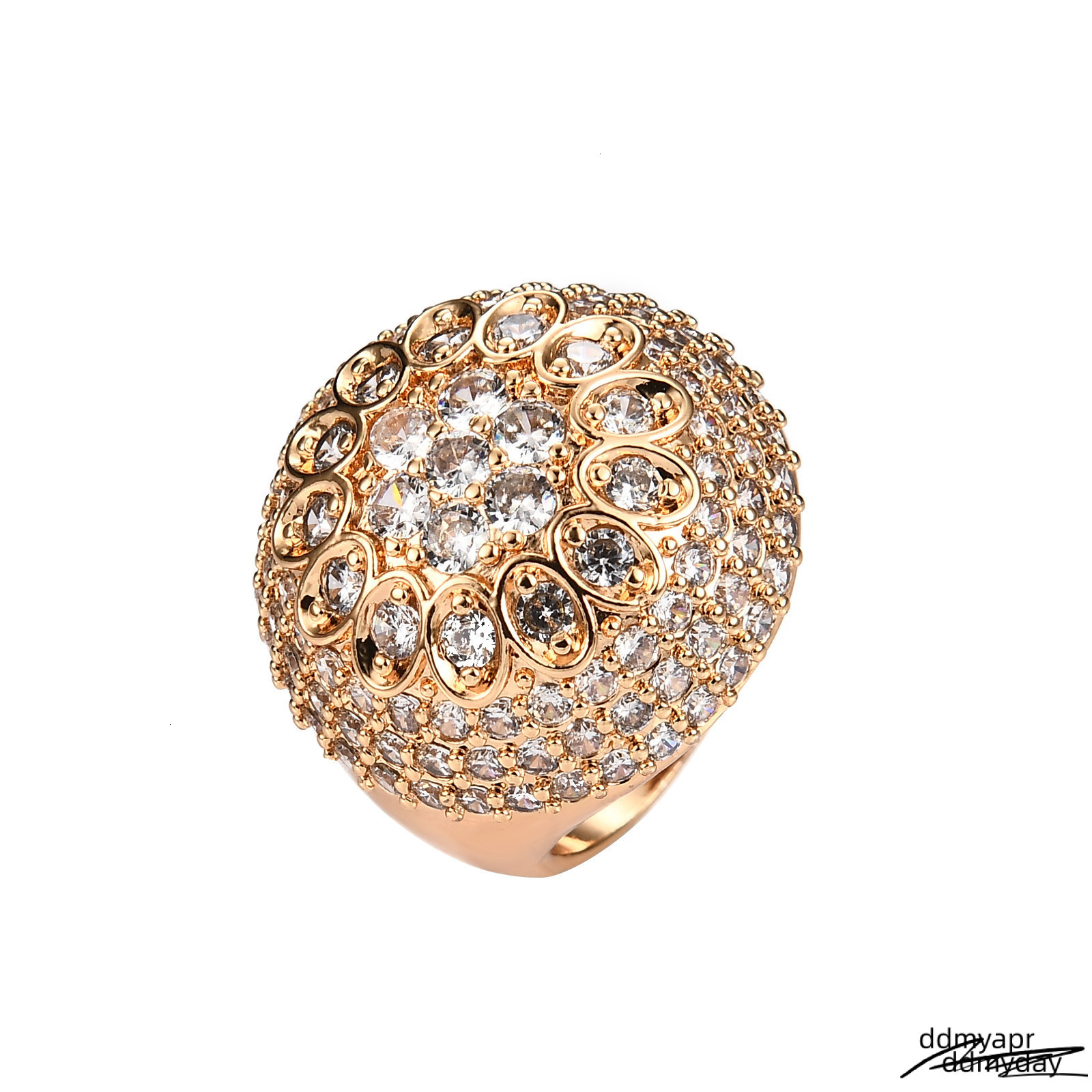 The 2025 New ddmyday Women's Jewelry Designer's Wedding Ring Features Retro Light Style With Zircon Inlaid, Exuding A Unique Exaggerated And