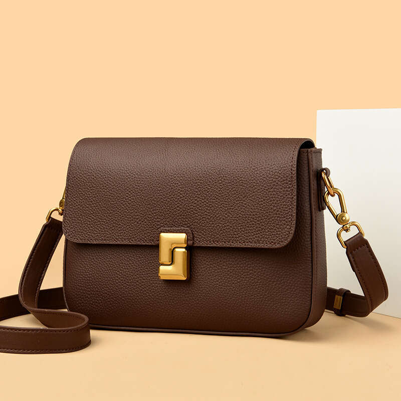 Genuine Leather Women's 2024 New Crossbody Ladies Commuting Shoulder Tofu Small Square Cowhide Bag