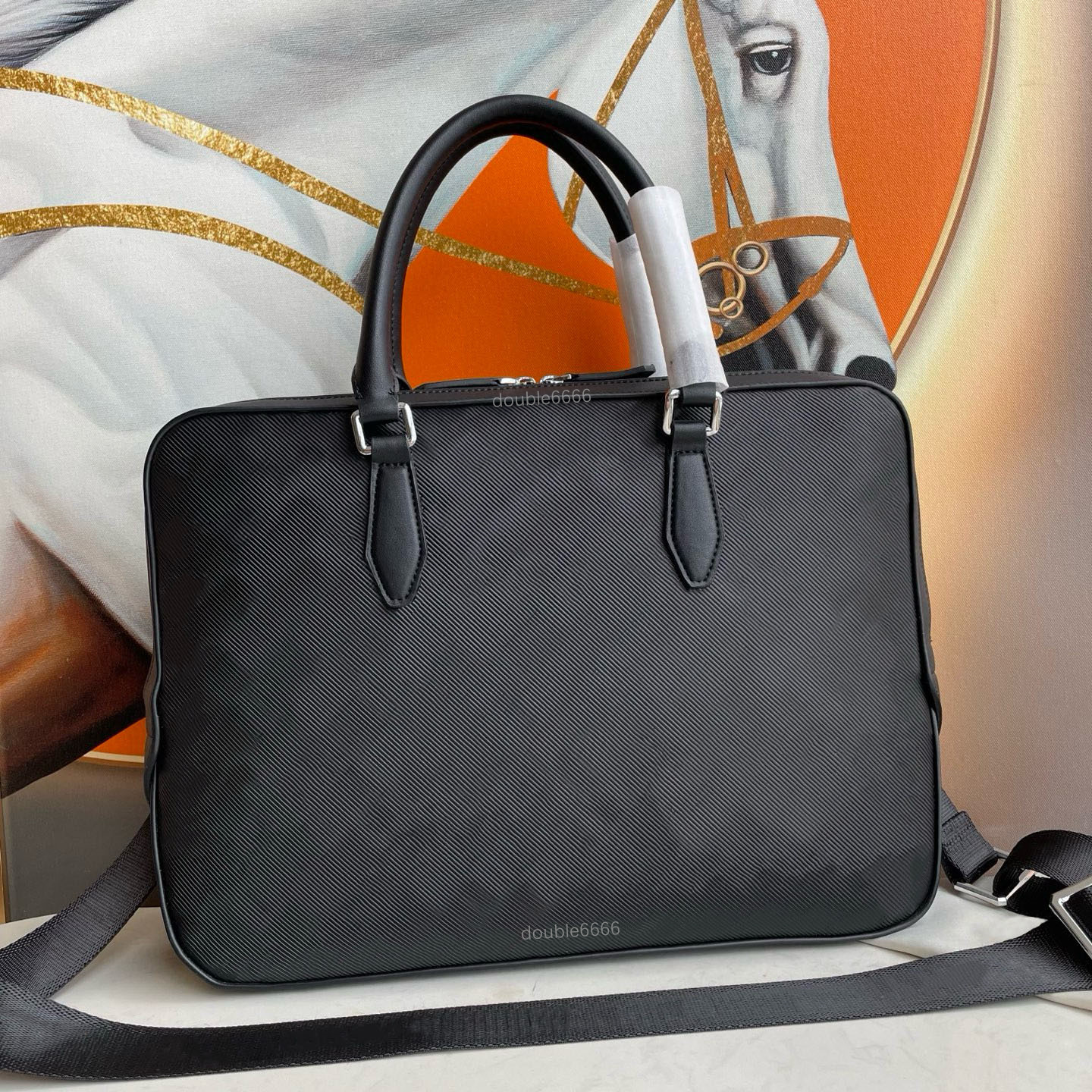 Top Quality Designer Men's Cowhide Briefcase Luxury MAN Water Ripple Messenger Bag Fashion Women's Crossbody Bag Classic Computer Bag Commuter Bag postman bag