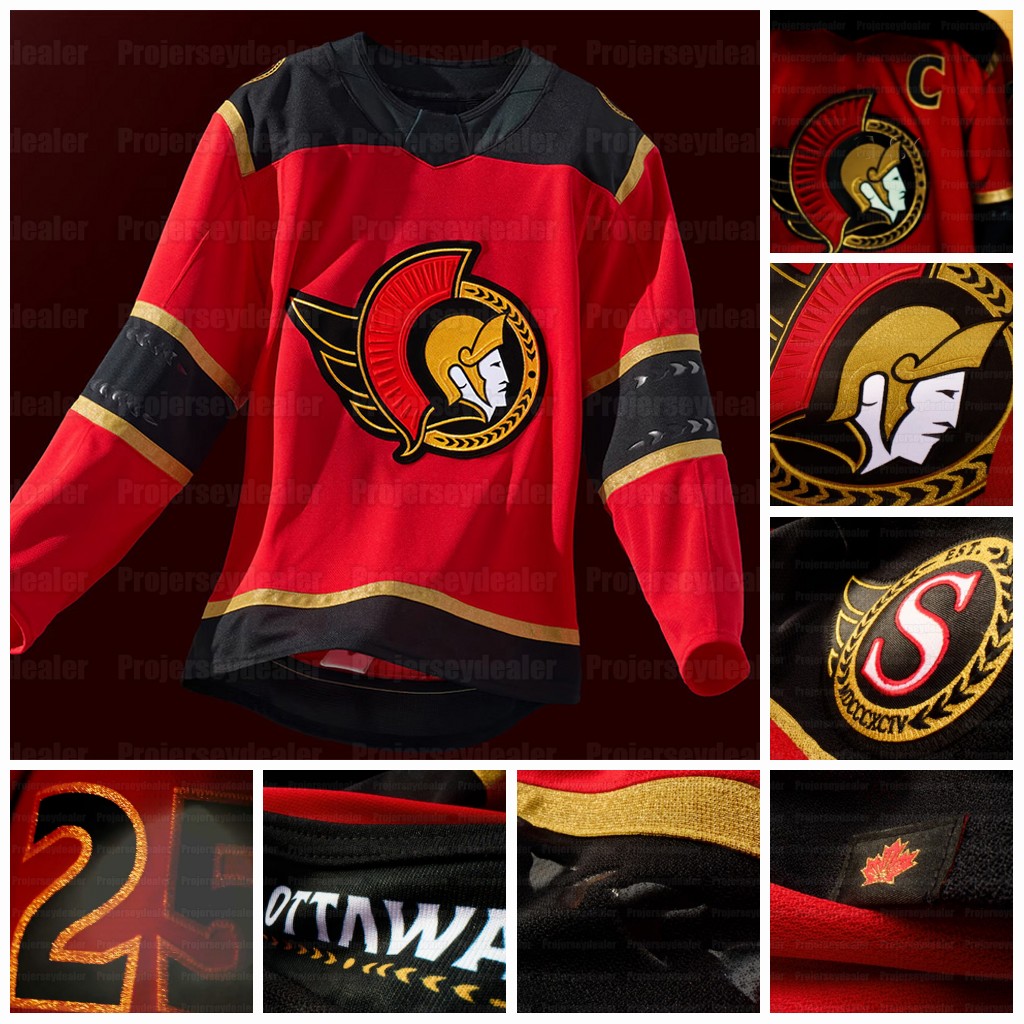 Brady Tkachuk Ottawa 2025-26 Third Senator Jerseys Claude Giroux Cozens Tim Stutzle Thomas Chabot David Perron Jake Sanderson Zack MacEwen Linus Ullmark
