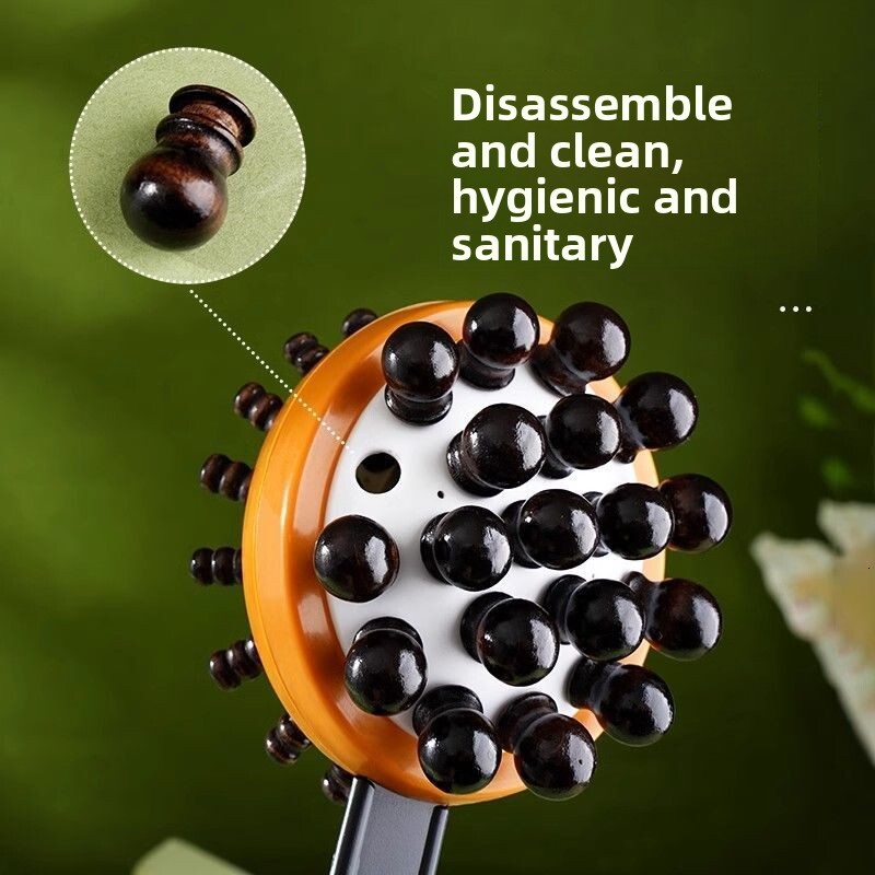 SDKH Artifact Retractable Meridian Tapping Stick Full Body Massage Back Hammer Double-Sided Solid Wood